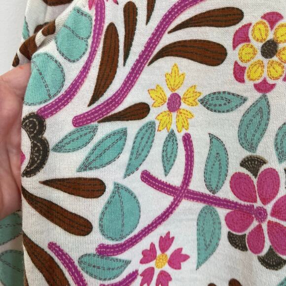 Talbots Pure Merino Wool Floral Print Long Sleeve Sweater Top Size L - Picture 6 of 9